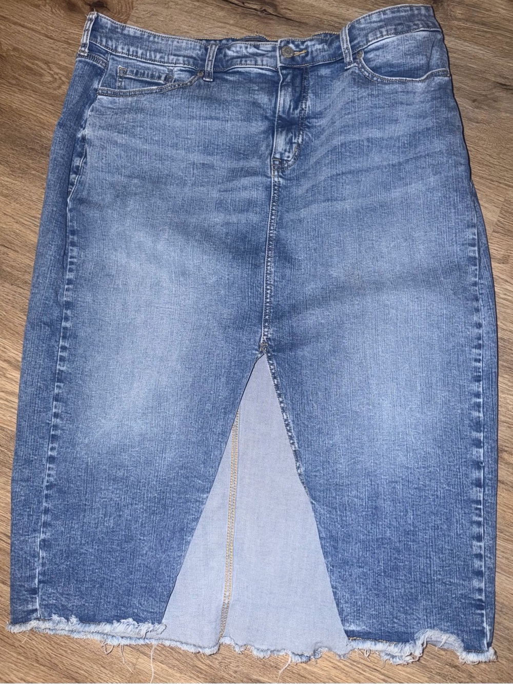 torrid Blue Denim Pencil Skirt with Front Slit - Picture 2 of 4